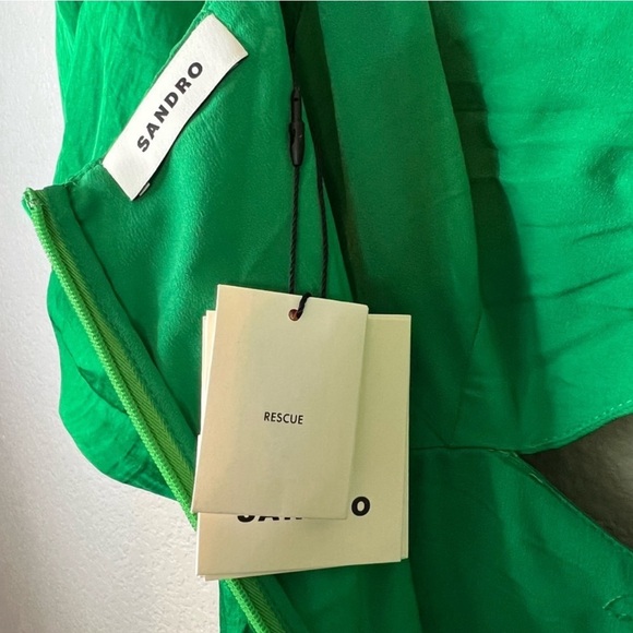 Sandro Falbala Rhinestone Embellished Cutout Midi Dress Emerald  38/M - Picture 8 of 15